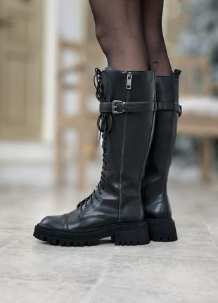Balenc1ag@ tractor, ботинки женские черные демисезонные, женккие ботинки весна-осень, сапоги жюнке высокие6 фото