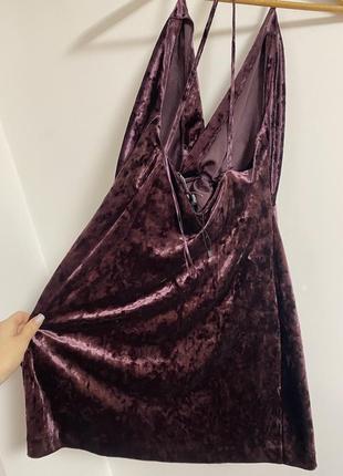 Стильна оксамитова велюрова сексуальна сукня сарафан плаття декольте zara8 фото
