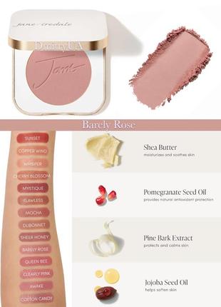 Пилно-рожеві рум'яна jane iredale purepressed blush barely rose2 фото