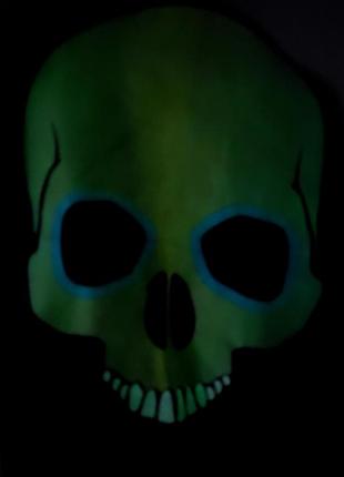 Карнавальный комбинезон скелет люминесцентный светится в темноте череп3 фото