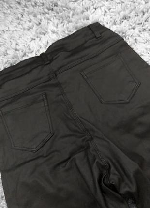 Кожаные черные лосины штаны3 фото
