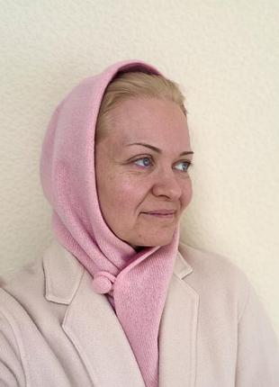 Капор з натурального кашеміру двокольоровий