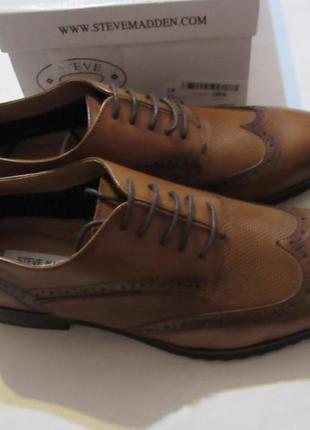 Туфли оксфорд steve madden langdon oxford cognac leather  оригинал 43.5eur2 фото