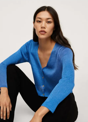 Кардиган mango mng пуловер джемпер свитер светр синий синій