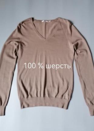 Джемпер лонгслив базовый из 100 % шерсти