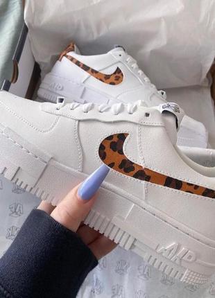 Кроссовки nike air force 1 pixel se leopard print summit white multi-color cv8481-100