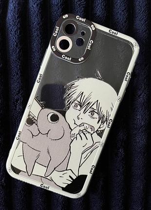 Чехол iphone 11 с принтом человек-бензопила (chainsaw man)