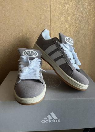 Adidas campus сірі замша