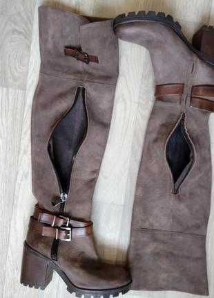 Итальянские  кожаные сапоги ботфорты  от eddie rodriguez!!5 фото