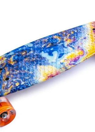 Дитячий пенніборд penny board кислота з колесами, що світятся