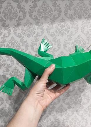 Paperkhan конструктор із картону ящірка оригамі papercraft 3d фігура розвивальний набір антистрес