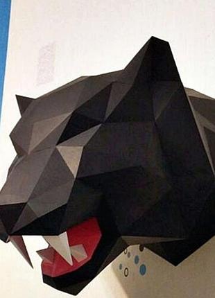 Paperkhan конструктор із картону діаметр тигр трофей оригамі papercraft 3d фігура розвивальний набір антистрес