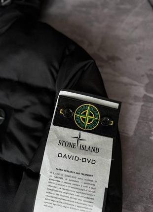 Чоловіча зимова куртка stone island чорна до -20*с пуховик стон айленд з капюшоном (bon)3 фото