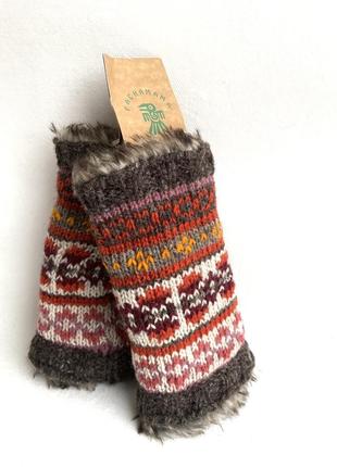 Pachamama перчатки митенки / шерсть handmade непал