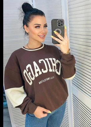 Крутий стильний теплий светр світшот з принтом із написами зелений коричневий білий бежевий сірий клатч туніка база кардиган джемпер костюм