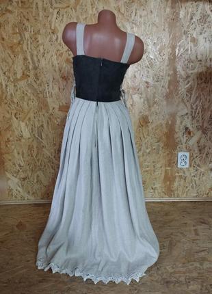 Льняное баварское платье дирндль октоберфест баварский сарафан этно8 фото