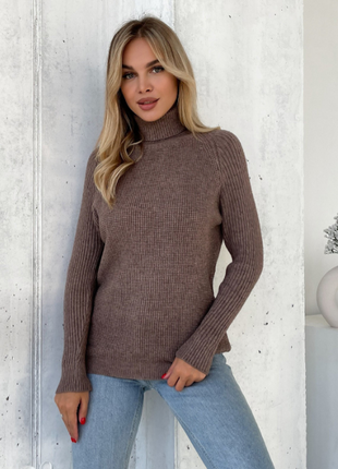 Теплий кашеміровий гольф водолазка фактурного в'язання класика 8 кольорів