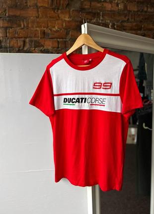 Ducati corse 99 moto red/white short sleeve t-shirt футболка