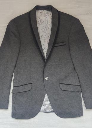 Італійський дизайнерський сірий піджак чоловічий premium claudio lugli 50 р