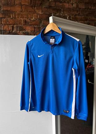 Nike dri-fit blue sport long sleeve shirt top swoosh спортивна кофта, лонгслів, топ