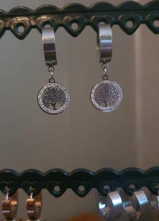 Серьги мед сплав родий