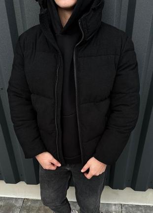 Чоловіча зимова куртка, коротка, колір чорний