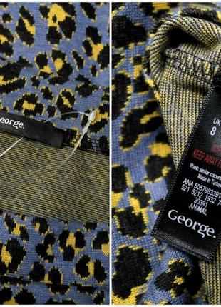 Брендовая асимметричная юбка мини "george" с леопардовым принтом. размер uk8/ eur36 и uk16/eur44.8 фото