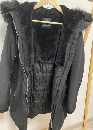 Теплая зимняя женская куртка zara средней длины