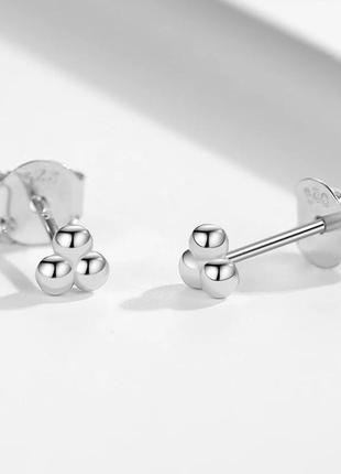 Срібні сережки 925 маленькі гвоздики серебряные серьги2 фото