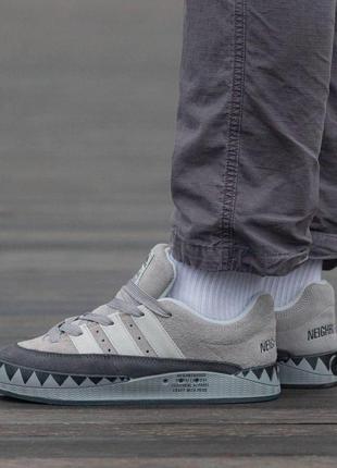 Чоловічі кросівки adidas adimatic x neighborhood сірі замшеві адідас адіматік осінні весняні (bon)
