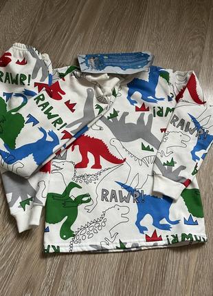 Тепла піжама на хлопчика динозаври