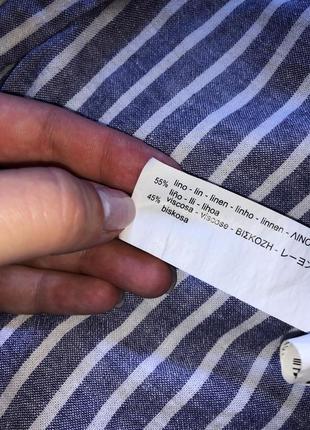 Zara рубашка блуза в полоску примесь льна льняная льон в смужку сорочка3 фото