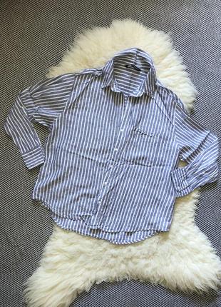 Zara рубашка блуза в полоску примесь льна льняная льон в смужку сорочка5 фото
