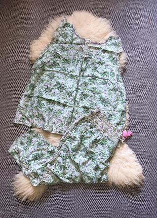 Пижама домашний костюм батал большой размер цветочный принт натуральная вискоза1 фото