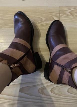 Кожаные осенние ботинки на молнии на низком ходу 41 р tamaris3 фото