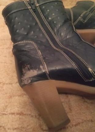 Кожаные  зимние полу сапожки сапоги ботинки подошва и каблук полиуретан3 фото