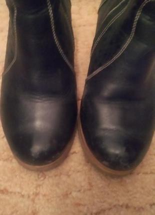 Кожаные  зимние полу сапожки сапоги ботинки подошва и каблук полиуретан4 фото
