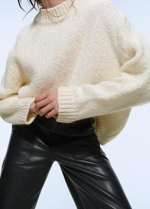 В'язаний вовняний мохеровий светр джемпер пуловер оверсайз вязаный шерстяной мохеровый свитер