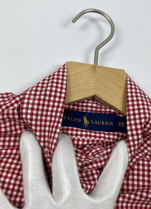 Оригианальная мужская рубашка в клетку polo ralph lauren cotton plaid shirt6 фото