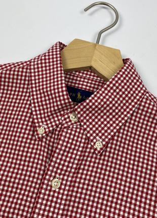 Оригианальная мужская рубашка в клетку polo ralph lauren cotton plaid shirt5 фото