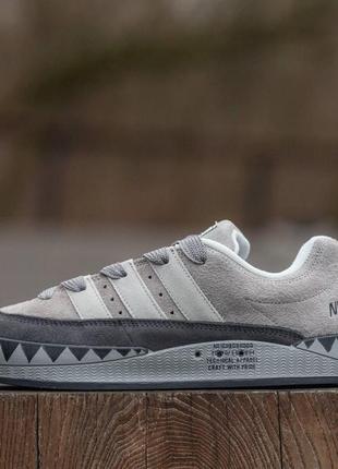 Жіночі кросівки adidas adimatic x neighborhood сірі замшеві адідас адіматик тик осінні весняні (bon)