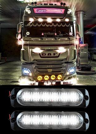 Білі габаритні led-вогни, ліхтарі 24v заносу причепа, (1 шт.) ріжки для фури