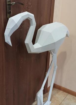 Paperkhan конструктор из картона фламинго птица оригами  papercraft 3d фигура развивающий набор антистресс5 фото