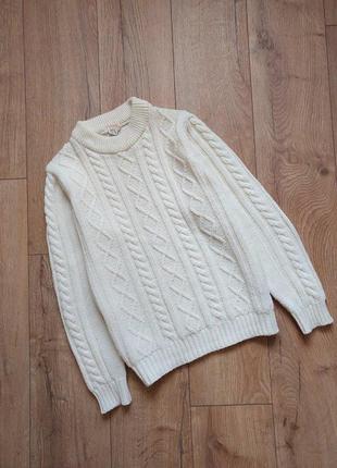В'язаний об'ємний светр оверсайз джемпер пуловер вязаный объемный свитер молочний4 фото