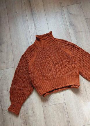 В'язаний теплий светр оверсайз вовняний вязаный теплый свитер оверсайз шерстяной джемпер h&m пуловер2 фото