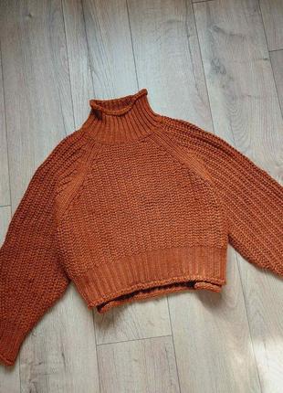 В'язаний теплий светр оверсайз вовняний вязаный теплый свитер оверсайз шерстяной джемпер h&m пуловер3 фото