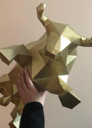 Paperkhan конструктор из картона бык буйвол телец оригами papercraft 3d фигура развивающий набор антистресс6 фото