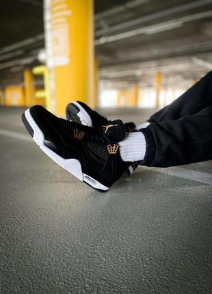 Кросівки жіночі / чоловічі чорні nike air jordan 4 retro "royalty"4 фото