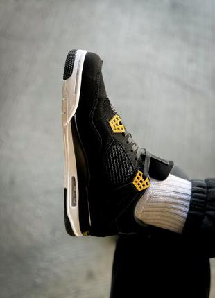 Кросівки жіночі / чоловічі чорні nike air jordan 4 retro "royalty"5 фото