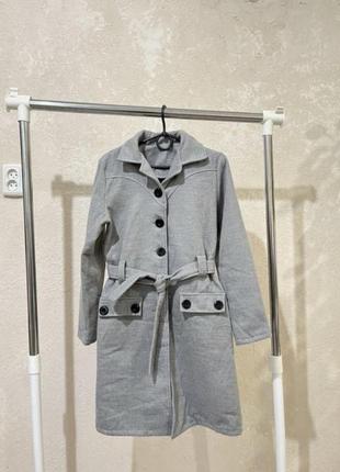 Сіре пальто жіноче/стильне пальто сіре/трендове пальто сіре/сірий тренч пальто